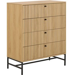 Chest of drawers Albany, natural color, H100x80.5x40cm 