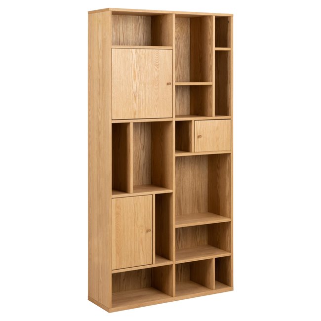Bookcase Angoon, natural color, H180x90x30cm 