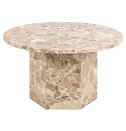 Coffee table Axos, beige marble, H42xD80cm 