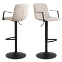 Bar chair Ablok, set of 2 pcs, beige, H114x50x53cm, seat height 63-84cm