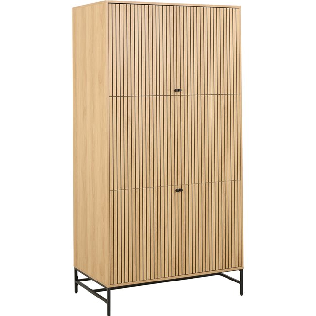 Wardrobe Albany, natural color, H200x99x60cm 
