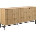 Chest of drawers Albany, natural color, H80x158x40cm 