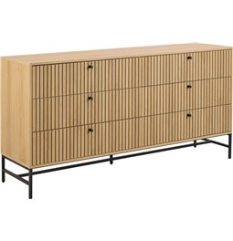 Chest of drawers Albany, natural color, H80x158x40cm 