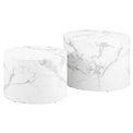 Coffee table set Aice, white marble look, H40xD58cm 