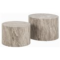 Coffee table set Aice, grey marble look, H40xD58cm 