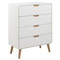Chest of drawers Alovell, white, H100x80x40cm 