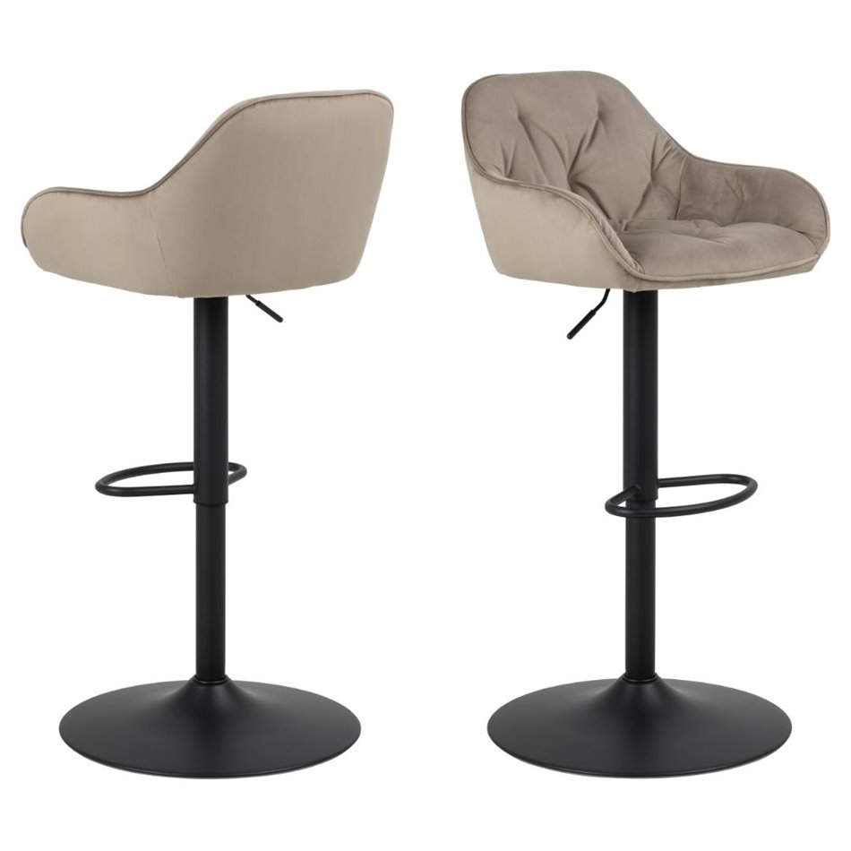 Bar chair Arook, set of 2 pcs, beige, H109x52x52cm, seat height 63-84cm