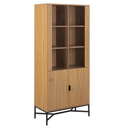 Display cabinet Aipur, natural color, H180x80x40cm 
