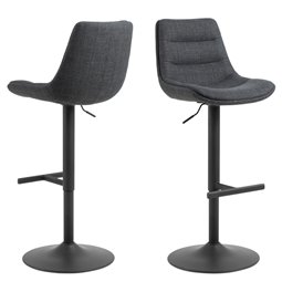 Bar chair Aisa, set of 2 pcs, dark grey, H95x47x52.5cm, seat height 65-86cm