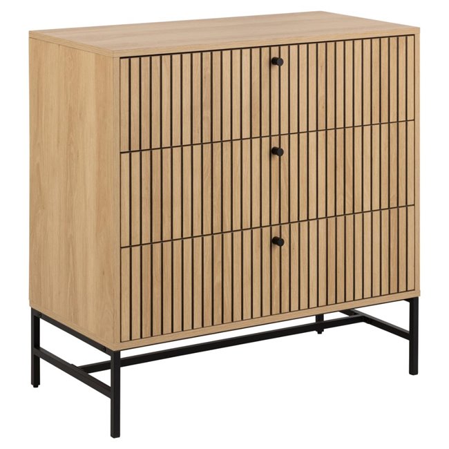 Chest of drawers Albany, natural color, H80x81x40cm 