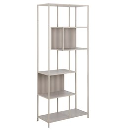Bookcase Seaford, light grey/beige, H185x77x35cm 