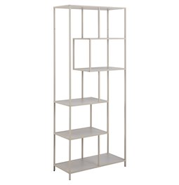 Bookcase Seaford, light grey/beige, H185x77x35cm 
