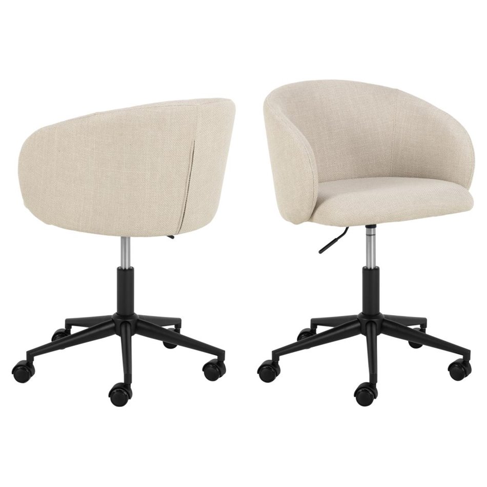 Office chair Aleanor, beige, H83x56x57cm, seat height 47.5-56cm