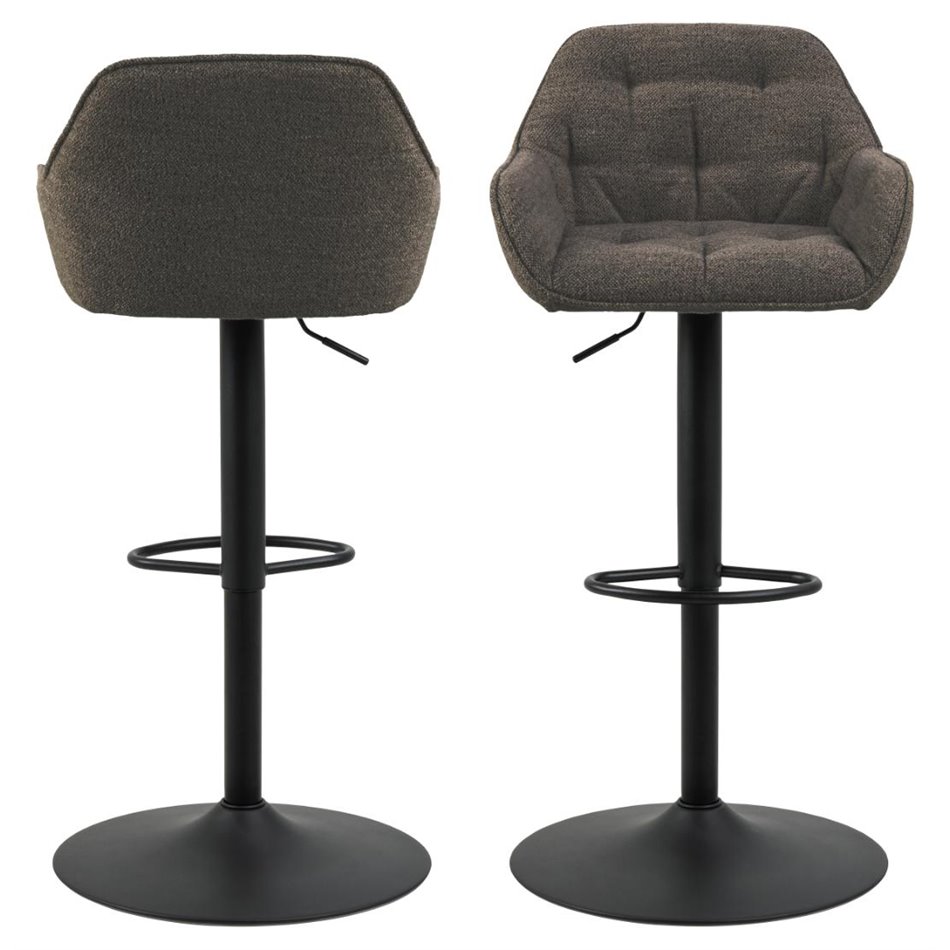 Bar chair Arook, set of 2 pcs, taupe, H109x52x52cm, seat height 63-84cm