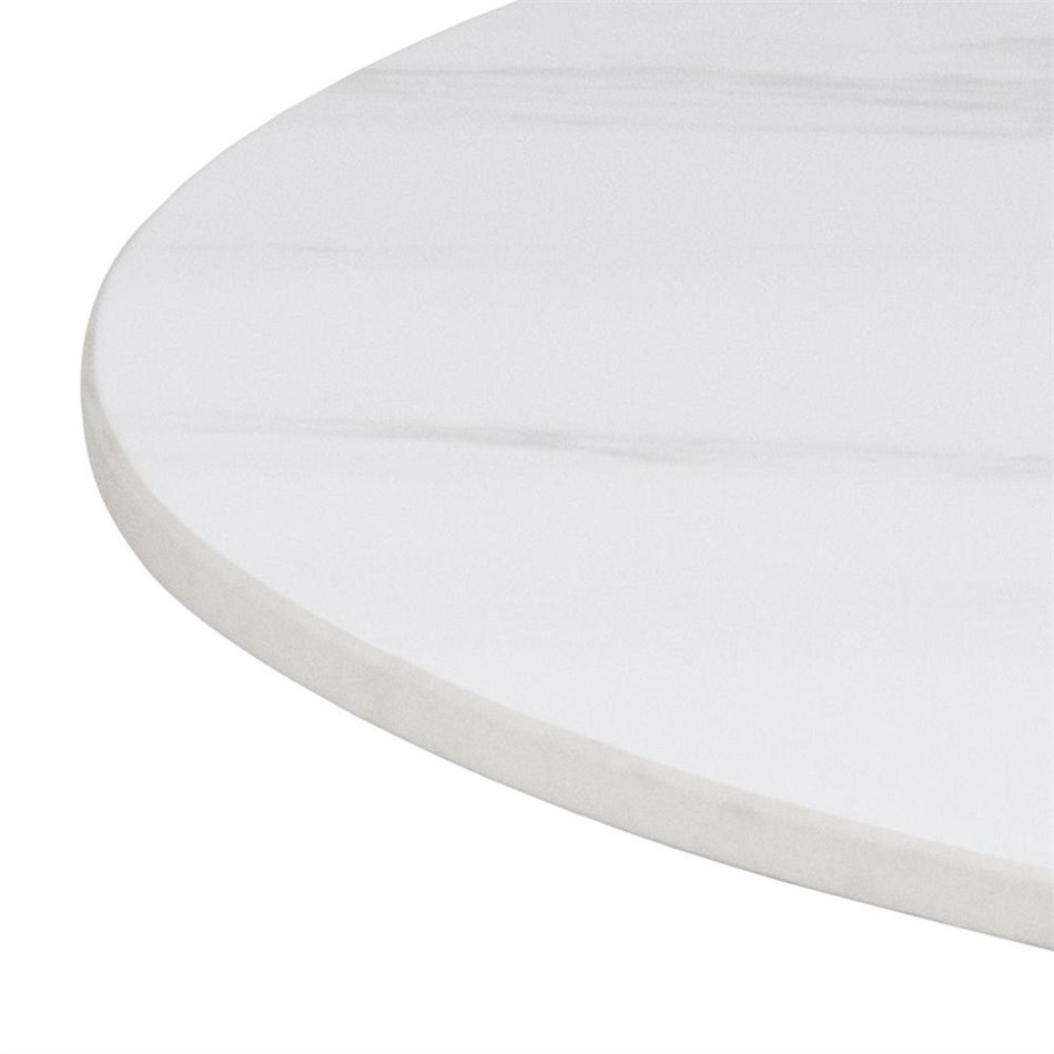 Bar table Alta, white marble look, H105xD80cm 