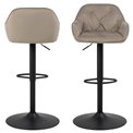 Bar chair Arook, set of 2 pcs, beige, H109x52x52cm, seat height 63-84cm