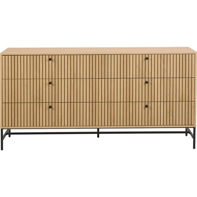 Chest of drawers Albany, natural color, H80x158x40cm 