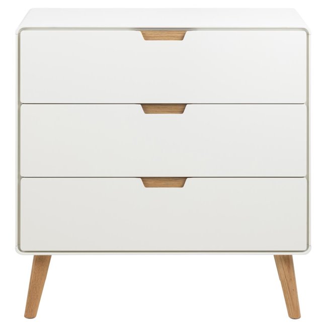 Chest of drawers Alovell, white, H80x80x40cm 