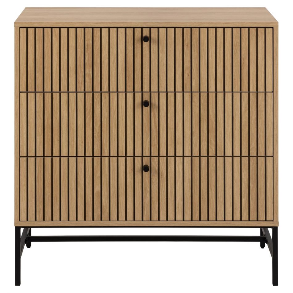 Chest of drawers Albany, natural color, H80x81x40cm 