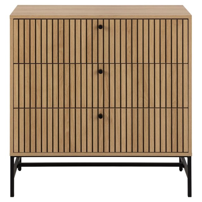 Chest of drawers Albany, natural color, H80x81x40cm 