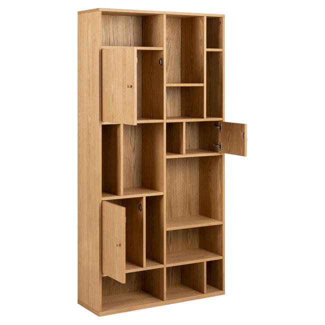 Bookcase Angoon, natural color, H180x90x30cm 