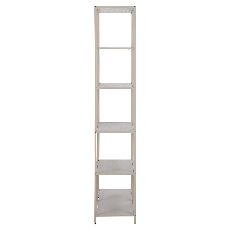 Bookcase Seaford, light grey/beige, H185x77x35cm 