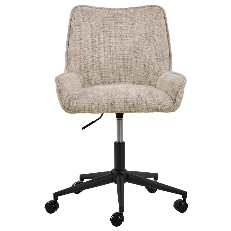 Office chair Addie, beige, H90.5x57x59.5cm, seat height 52-62cm