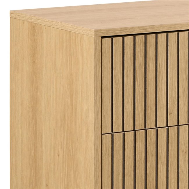 Chest of drawers Albany, natural color, H80x158x40cm 