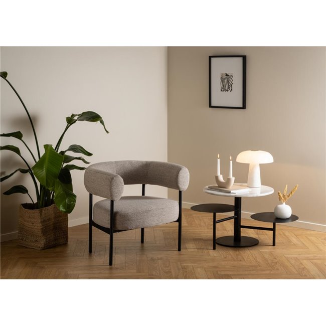 Armchair Akfield, beige, H71x78.5x67.5cm, seat height 43.5cm