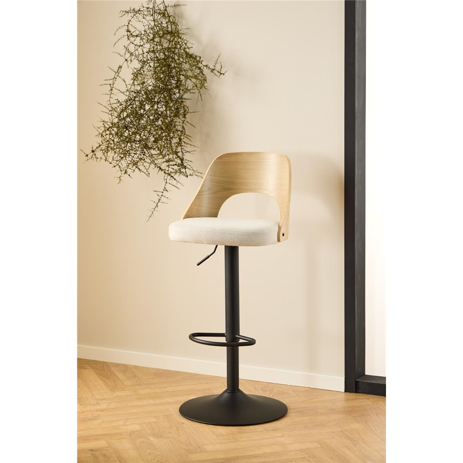 Барный стул Alucy, комплект из 2шт., бежевый/натурального цвета, H113x47x50.5см, высота сиденья 62-84см