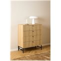 Chest of drawers Albany, natural color, H100x80.5x40cm 