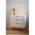 Chest of drawers Alovell, white, H80x80x40cm 