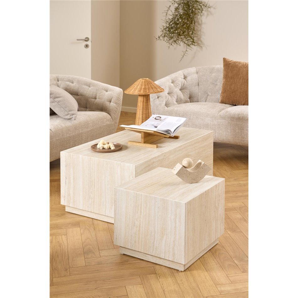 Coffee table set Aice, beige, H42x100x60cm 