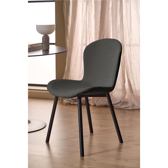 Dining chair Asra, set of 2 pcs, dark grey, H86x50x58cm, seat height 47cm