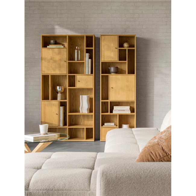 Bookcase Angoon, natural color, H180x90x30cm 