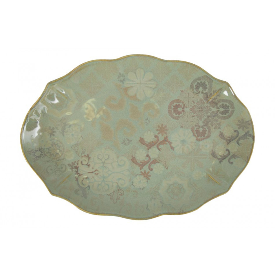 Serving plate Gran Via, green colour, 39x27x1.7cm
