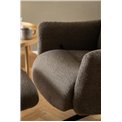 Armchair Alondo with footstool, brown, H112x75x83cm, seat height 47cm