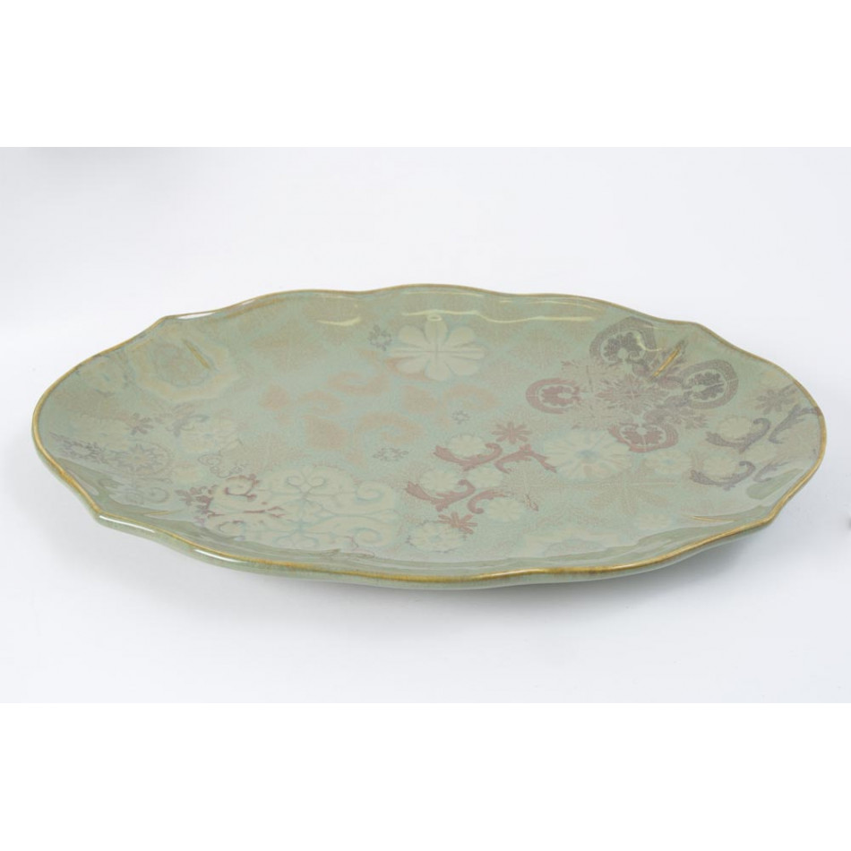 Serving plate Gran Via, green colour, 39x27x1.7cm