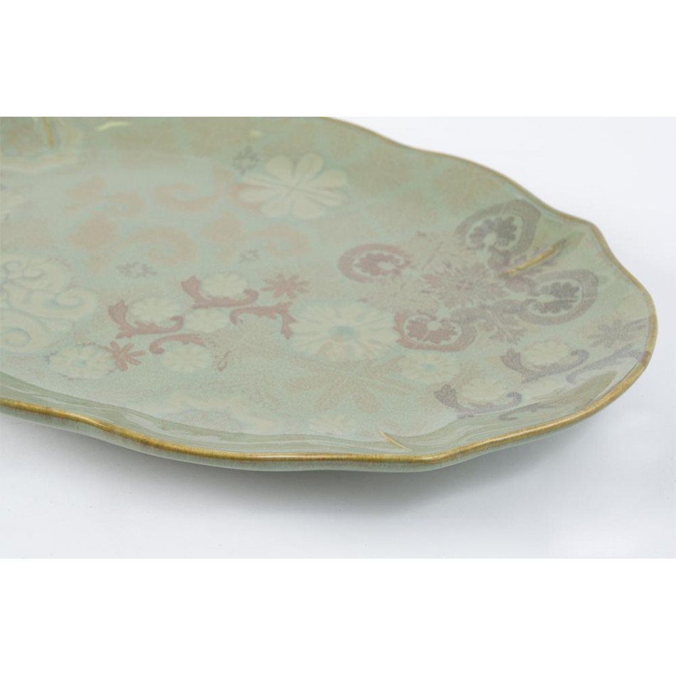 Serving plate Gran Via, green colour, 39x27x1.7cm