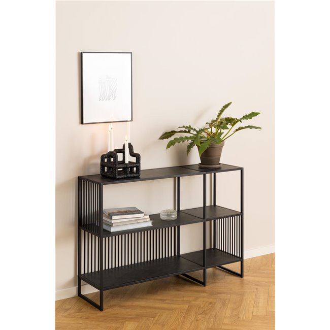 Bookcase Atrington, black, H83x120x35cm 