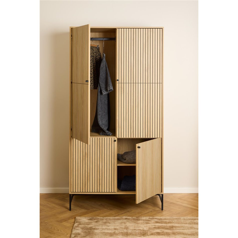 Wardrobe Albany, natural color, H200x99x60cm 