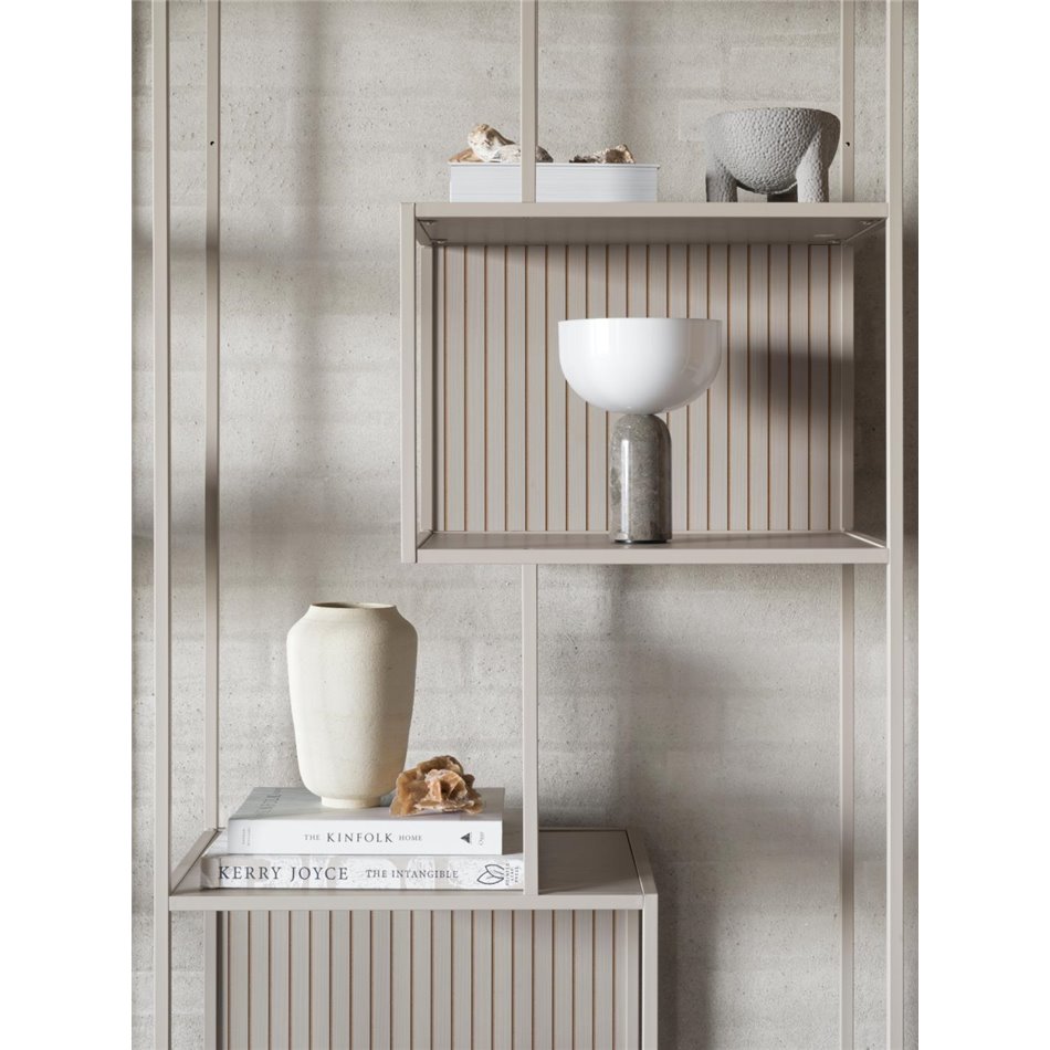 Bookcase Seaford, light grey/beige, H185x77x35cm 
