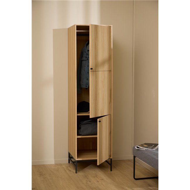 Wardrobe Albany, natural color, H200x51x60cm 