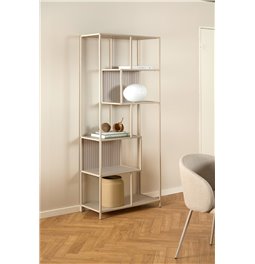 Bookcase Seaford, light grey/beige, H185x77x35cm