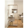Bookcase Seaford, light grey/beige, H185x77x35cm 