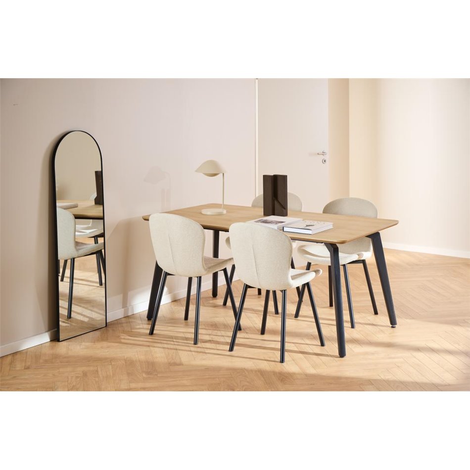 Dining chair Asra, set of 2 pcs, beige, H86x50x58cm, seat height 47cm