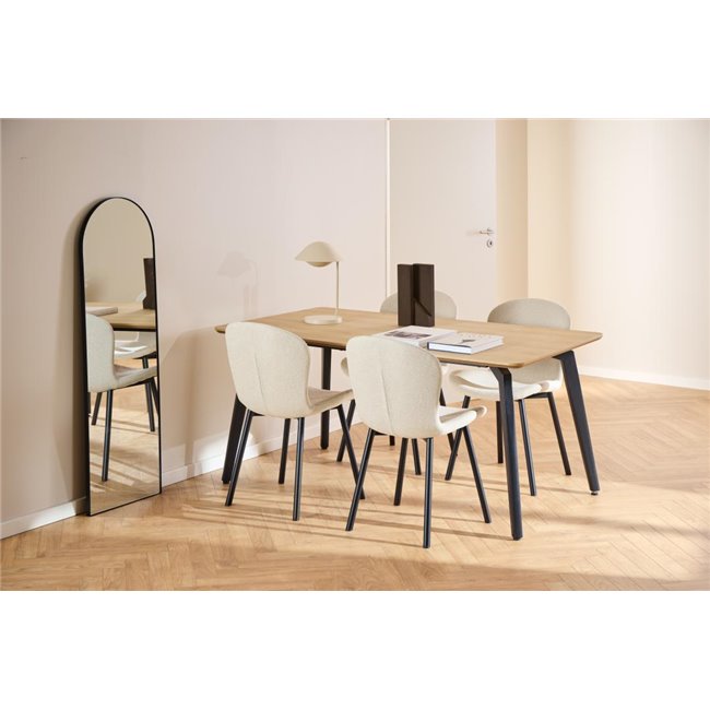 Dining chair Asra, set of 2 pcs, beige, H86x50x58cm, seat height 47cm