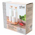 Oil and vinegar set, bamboo/ceramic,15.3 x13.3 x18cm