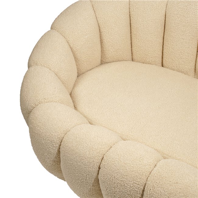 Double armchair Delazo, cream color, H65x149x93cm seat height 41cm