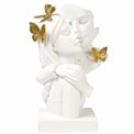 Deco figurine Love, white/gold color, H21.5x15x13.5cm